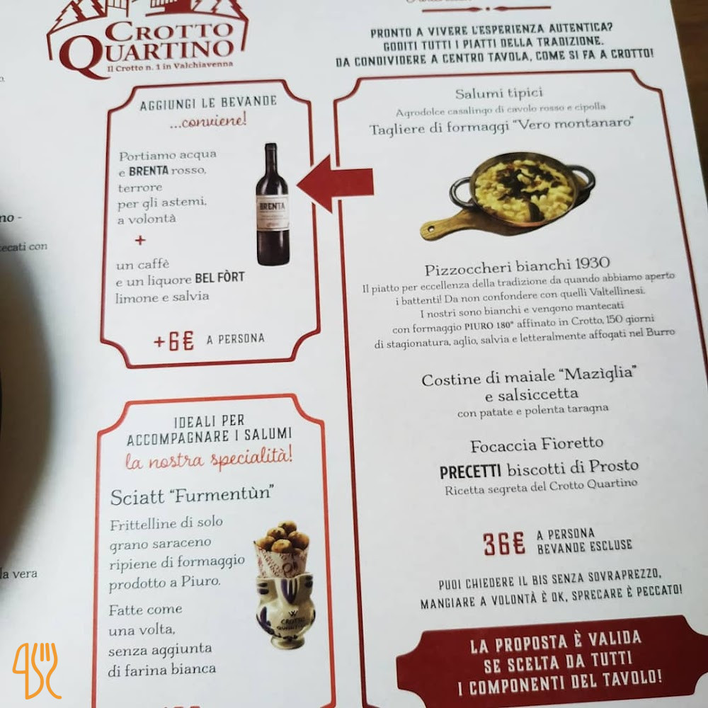 Crotto Quartino Speisekarte