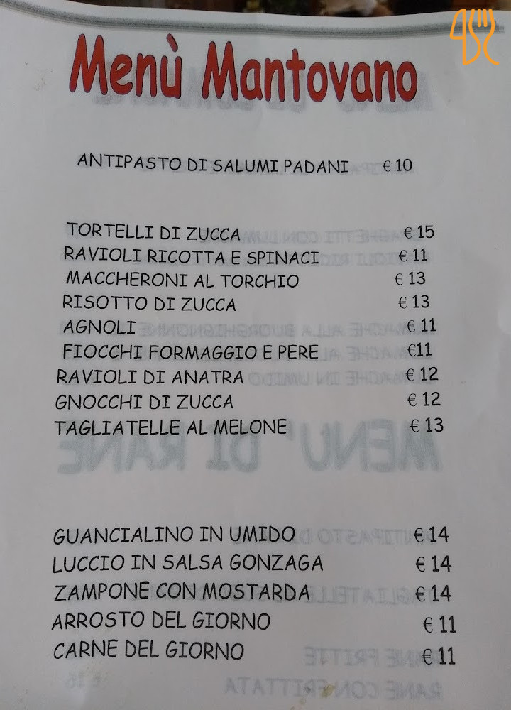 Nizzoli Speisekarte