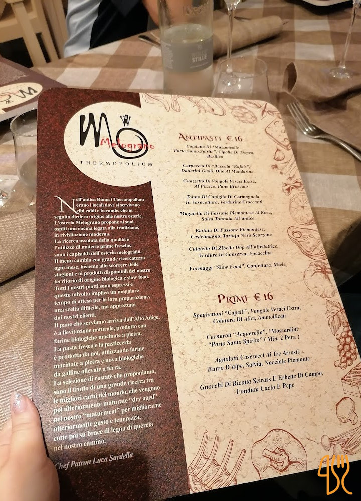 Osteria Melograno Carte