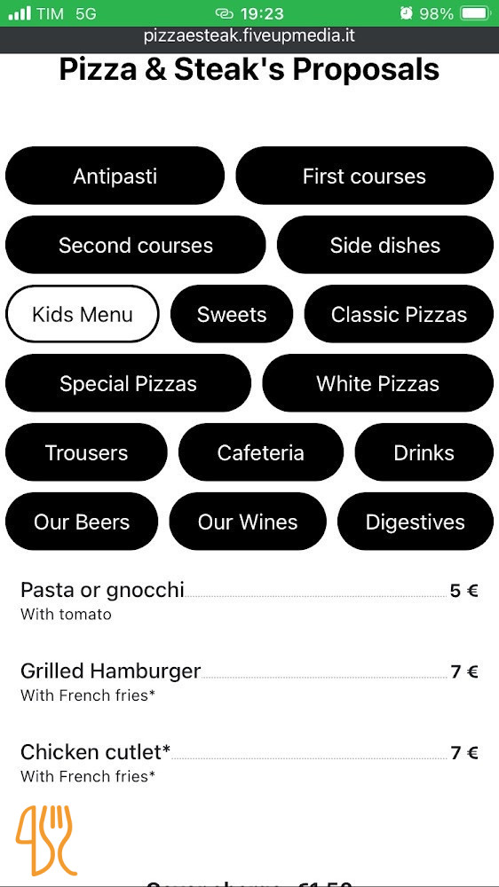 Pizza Steak Carta