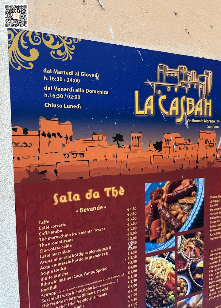 La Casbah Arabo Carte