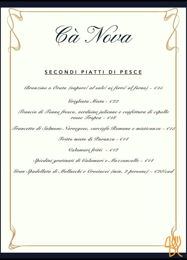 Pizzeria Ca Nova Carta