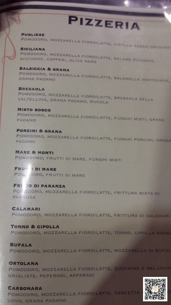 Pizzeria Ca Nova Carta