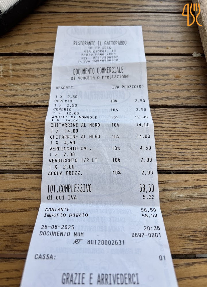 Il Gattopardo Speisekarte