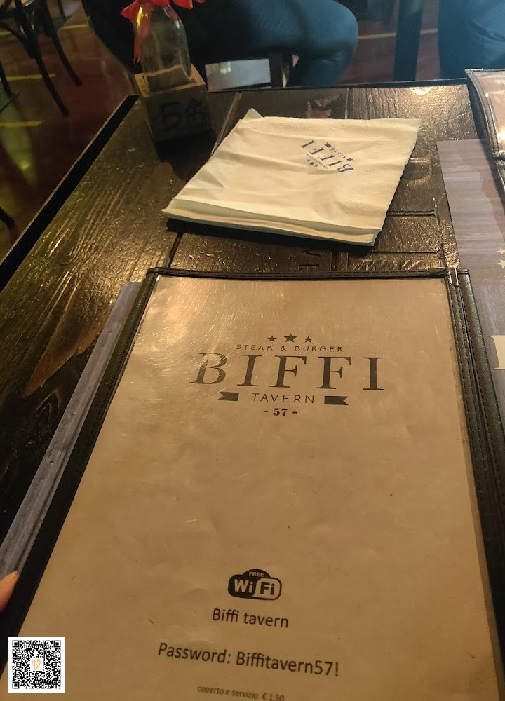 Biffi Tavern Pub Carte