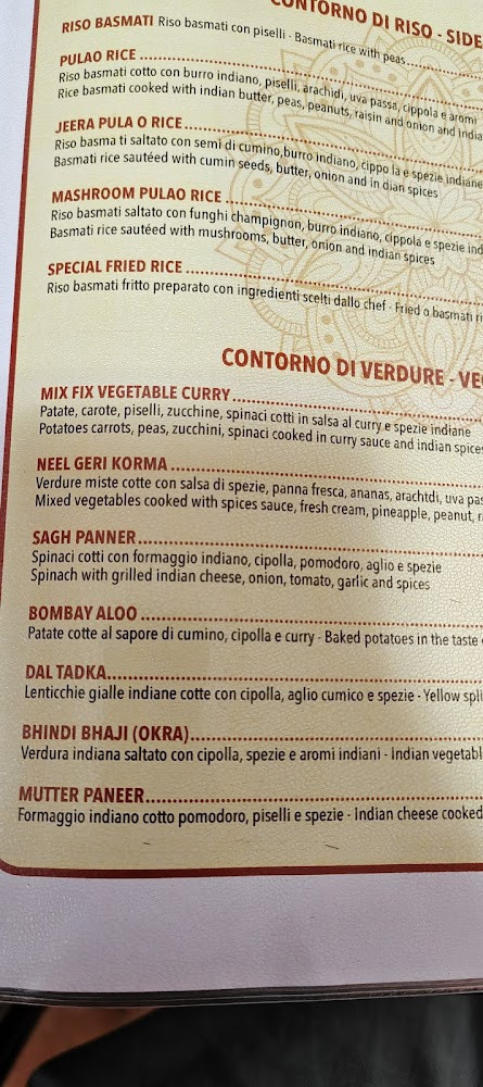 Moon Indian Palermo Speisekarte