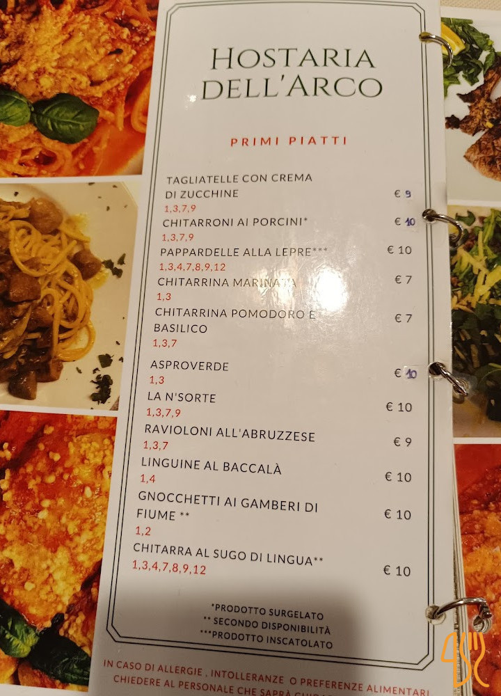 Hostaria Dell’arco Carte