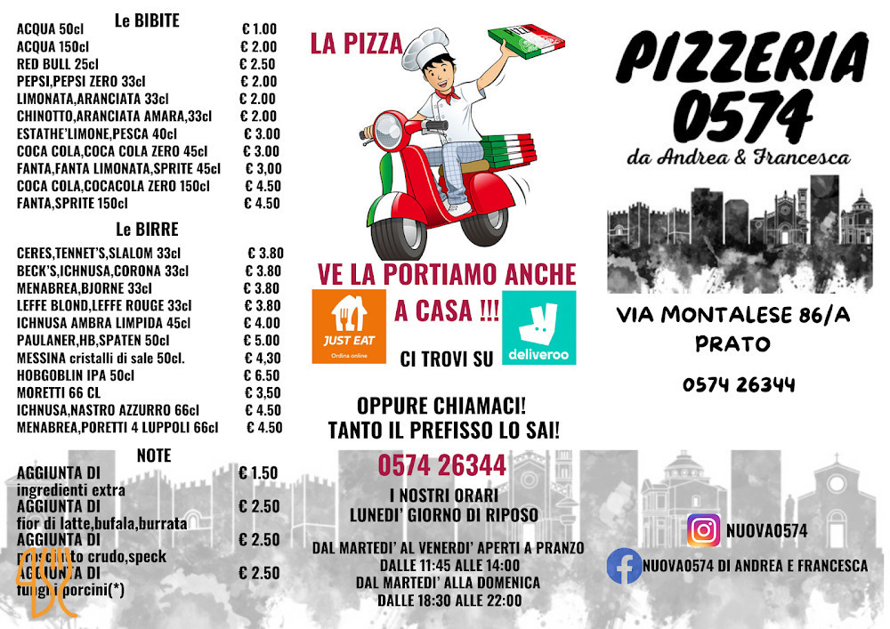 Pizzeria 0574 Carta