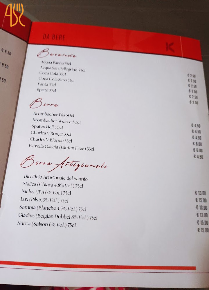 Krusca Speisekarte