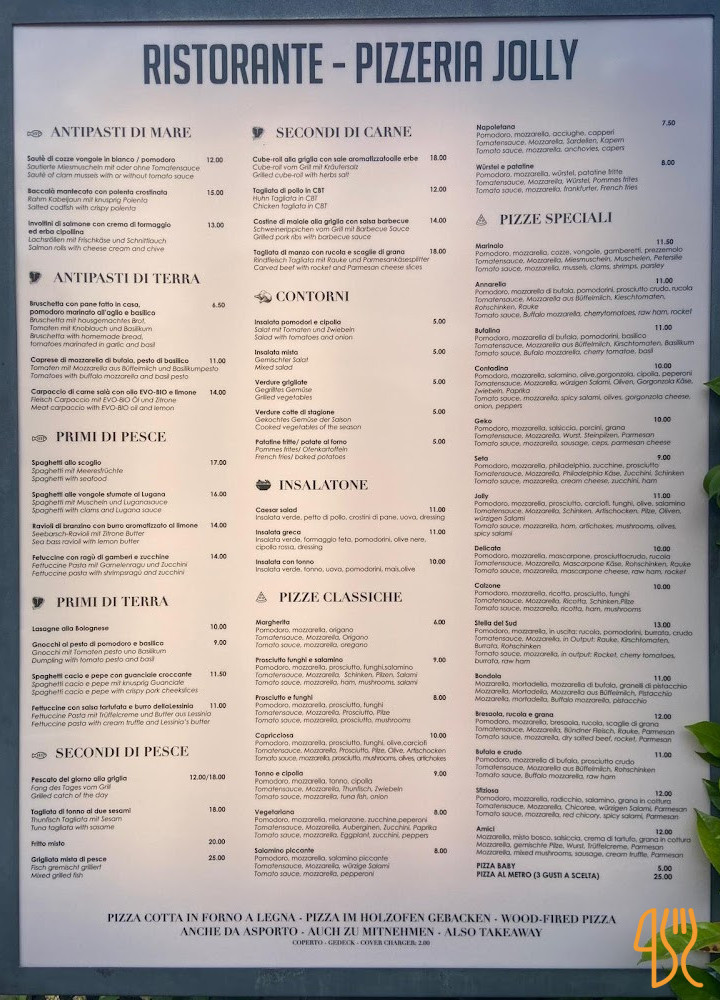 Pizzeria Jolly Speisekarte