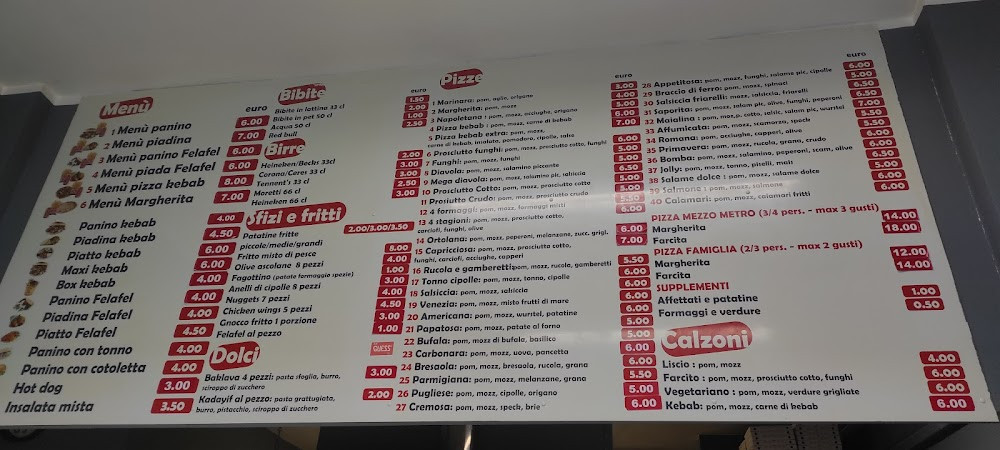 Kebab&pizzeria Da Purewal Carte