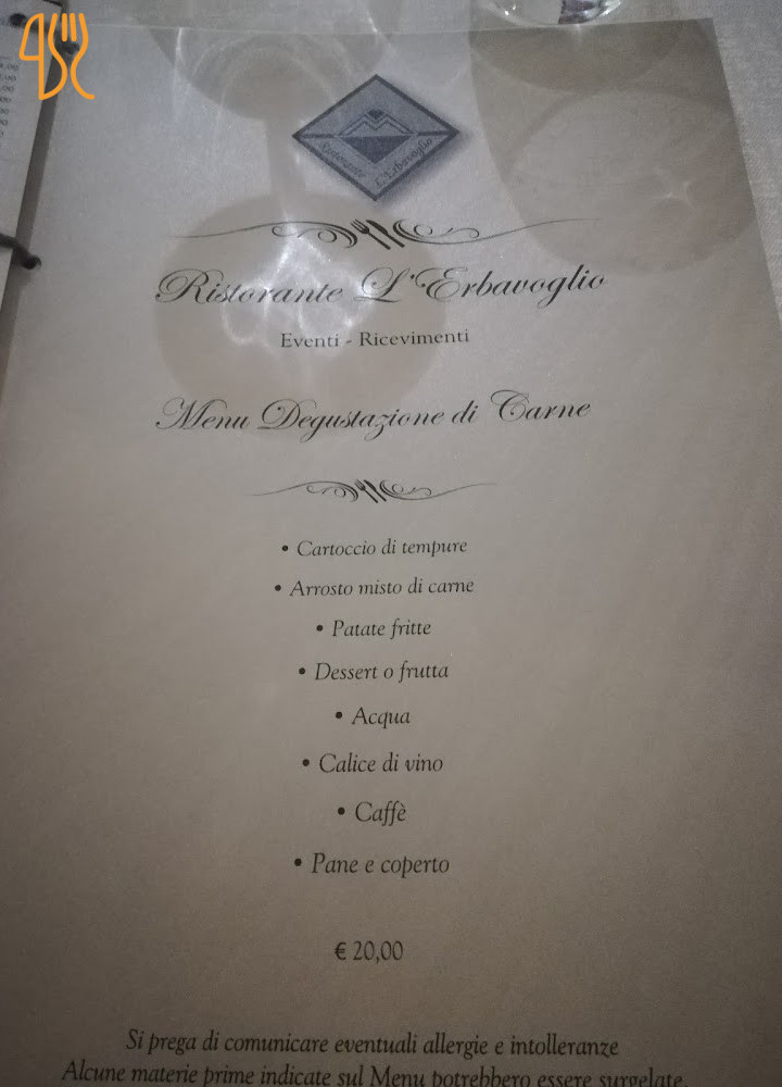 L'erbavoglio Speisekarte