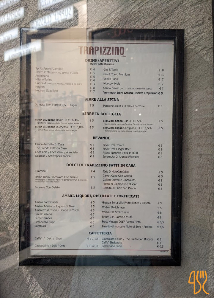Trapizzino Trieste Cardápio