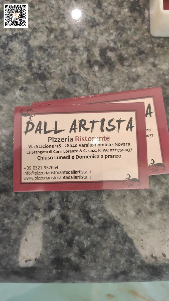 Pizzeria Dall'artista Carte
