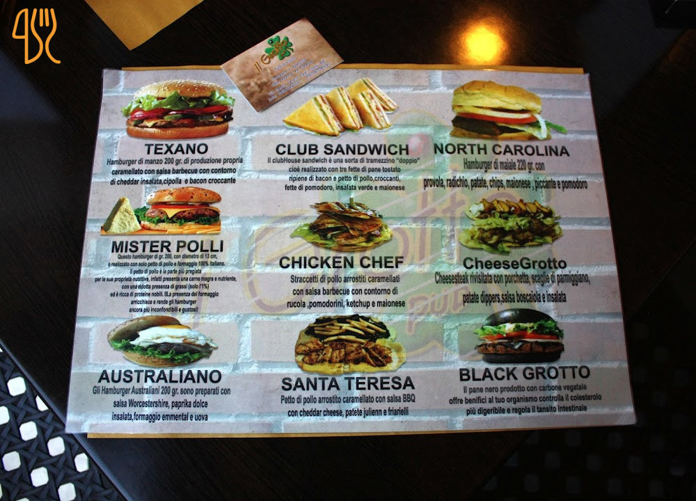 Casa Lubrano Il Grotto Burger Carta