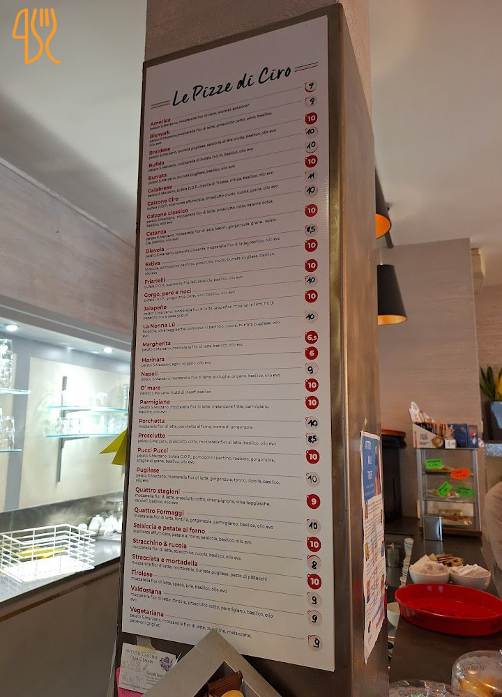 Ciro Pizza Cherasco Carte