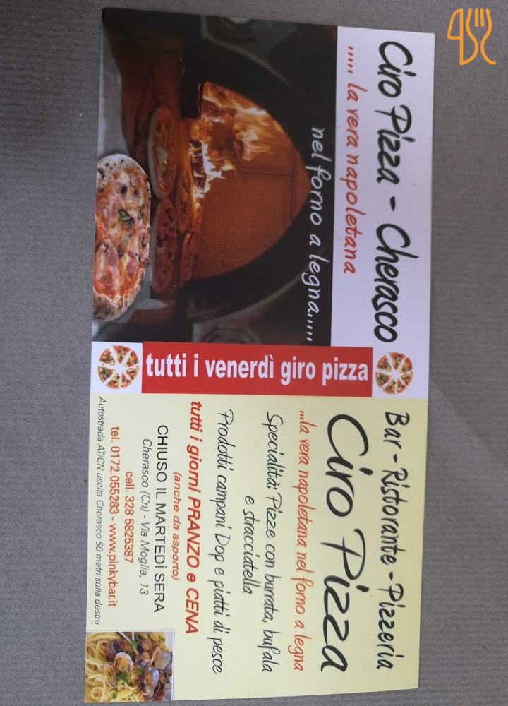 Ciro Pizza Cherasco Carte