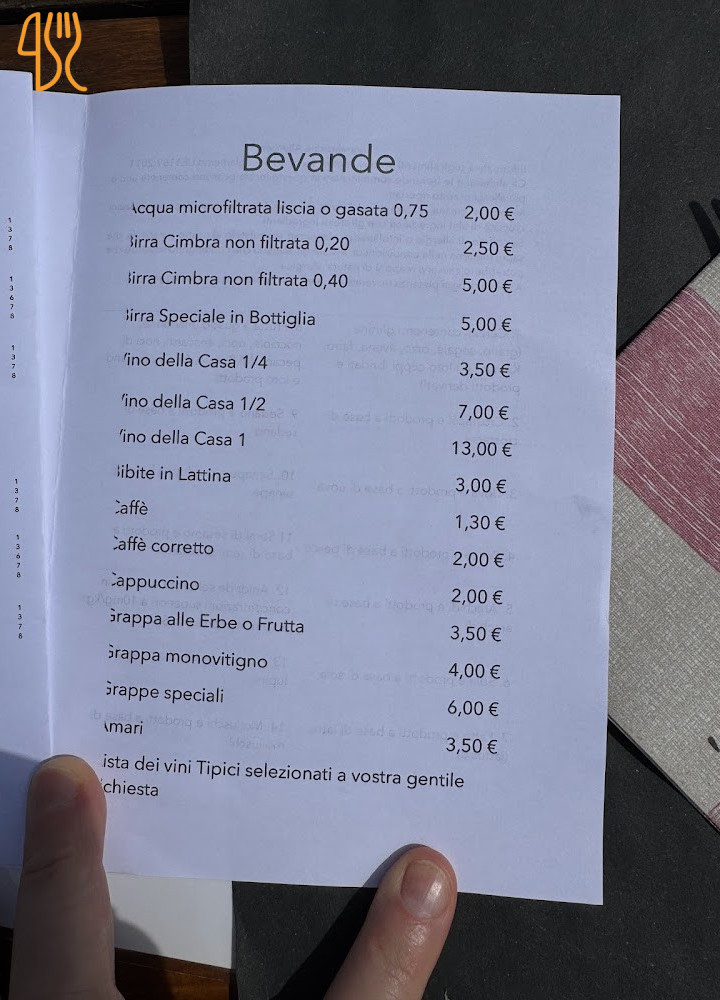 Malga Millegrobbe Speisekarte