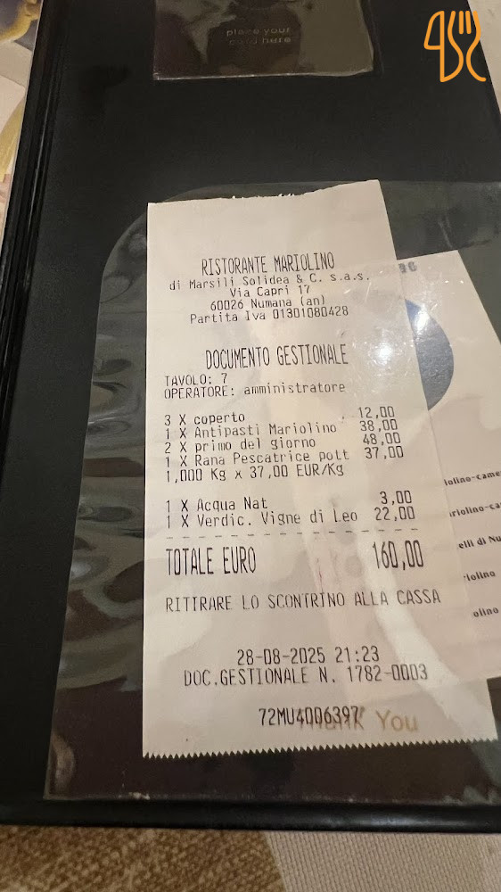 Mariolino Speisekarte
