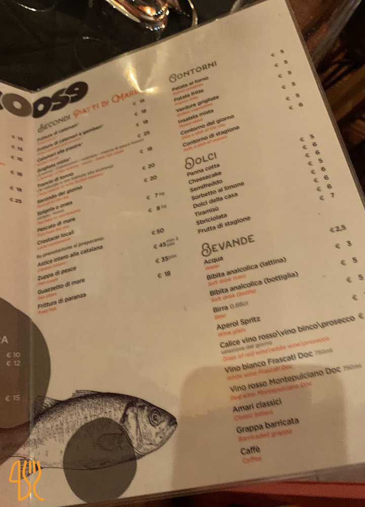 Moose Bistrot Di Pesce Fish Carte