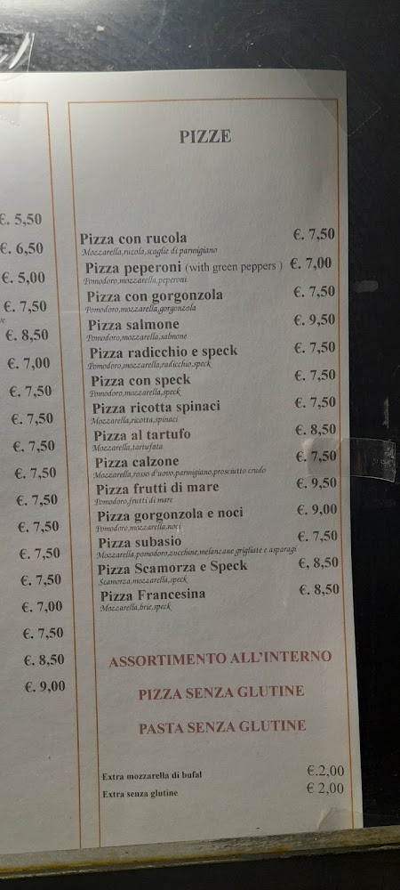 Pizzeria Il Duomo Carte