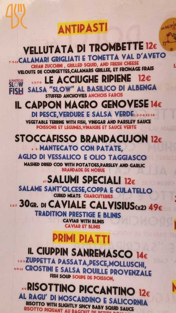 Magiargè Osteria Contemporanea Carte