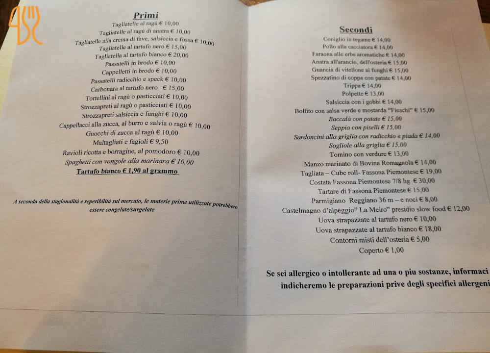 Osteria Io E Simone Carte
