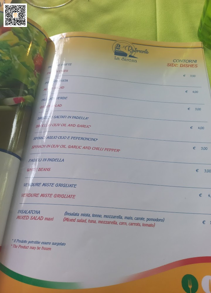 Pizzeria La Sirena Carte