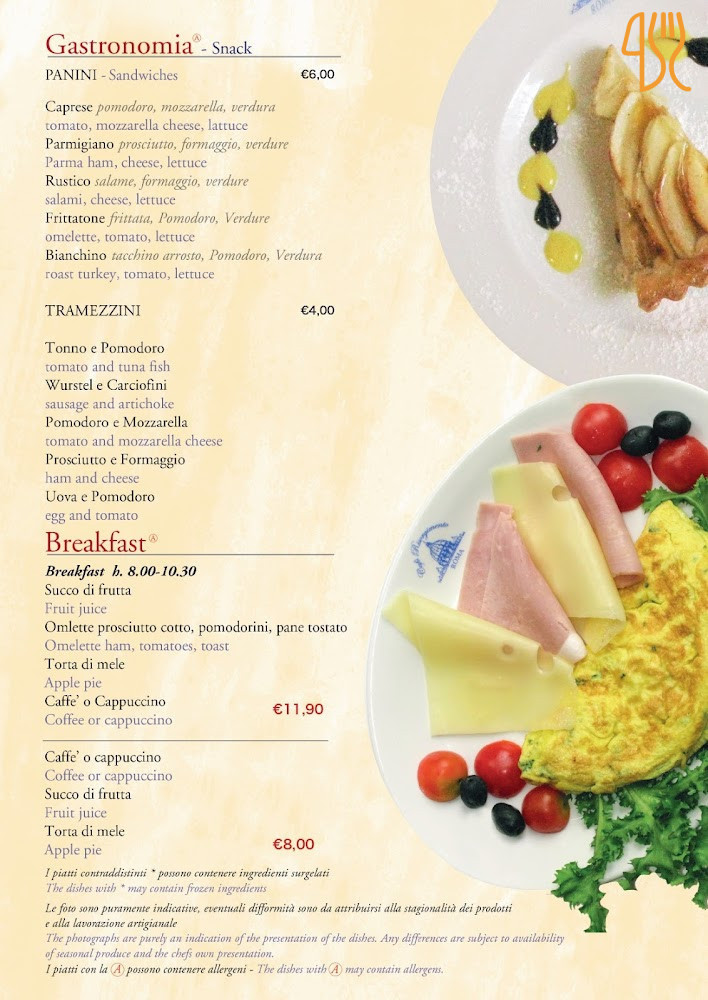 Cafe Risorgimento Speisekarte