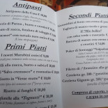 Trattoria El Sorbir Carta