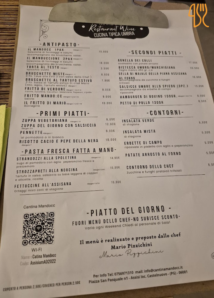 Cantina Mandocc Carte