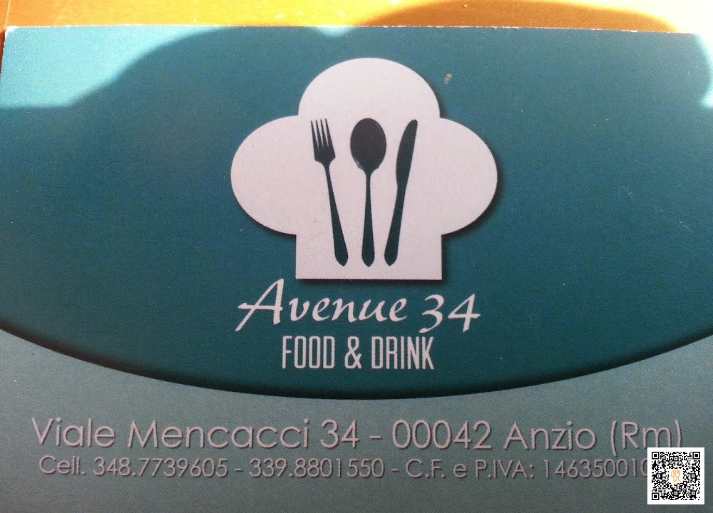 Avenue 34 Menu