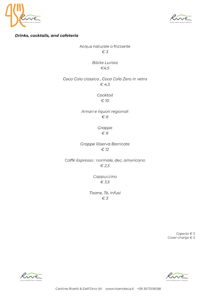 Rive Enoteca Carte