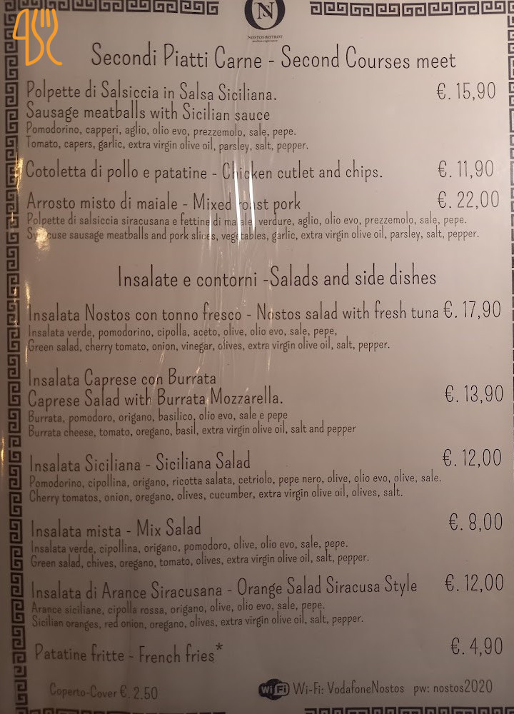 Nostos Bistrot Carta