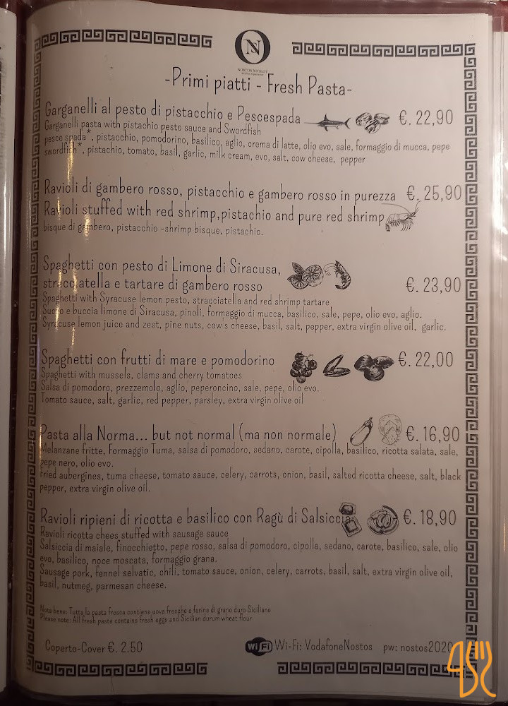 Nostos Bistrot Speisekarte