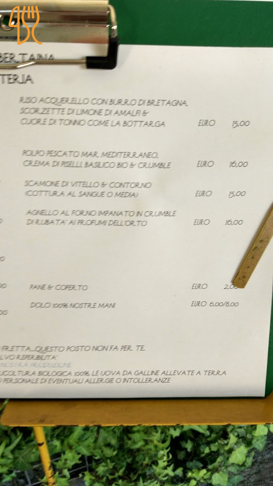 Caffè Bertaina Osteria Speisekarte