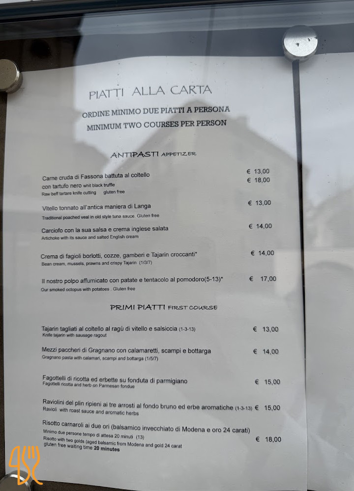 L'inedito Vigin Mudest Speisekarte
