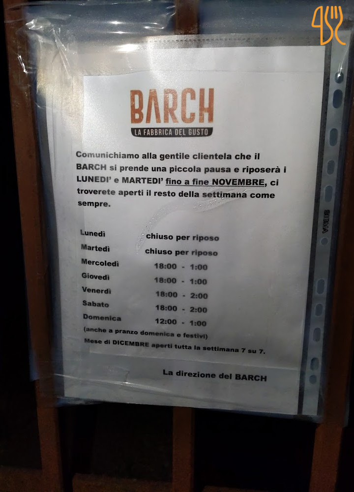 Birrificio Barch Speisekarte
