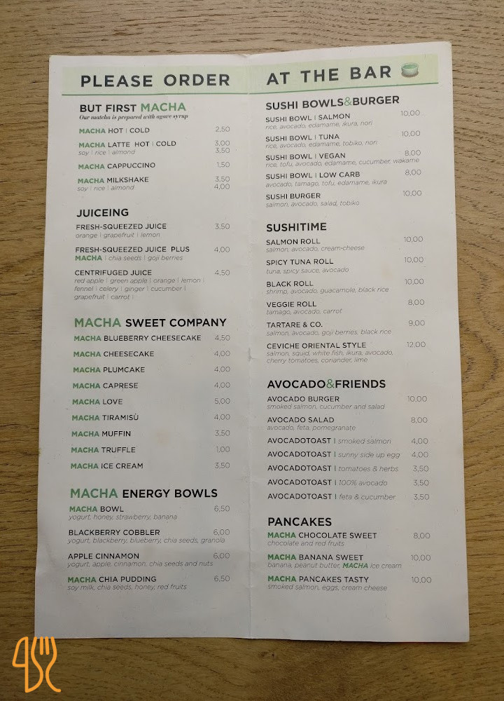 Macha Cafe Carta