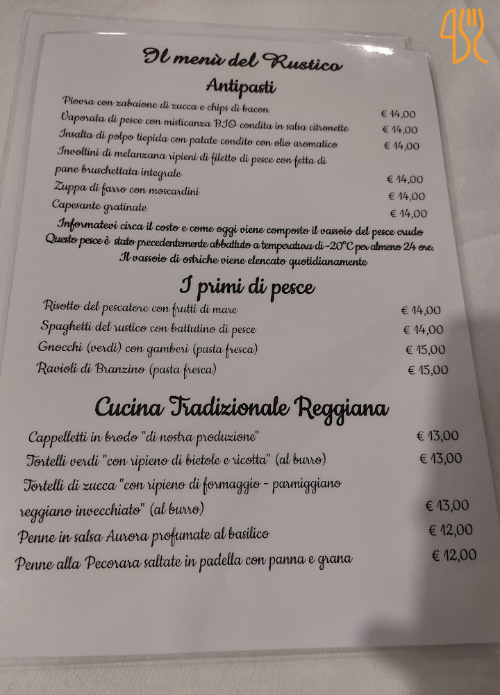 Il Rustico Speisekarte