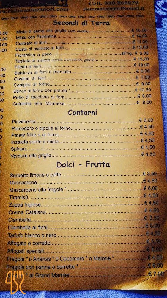 Ca' Nori Speisekarte