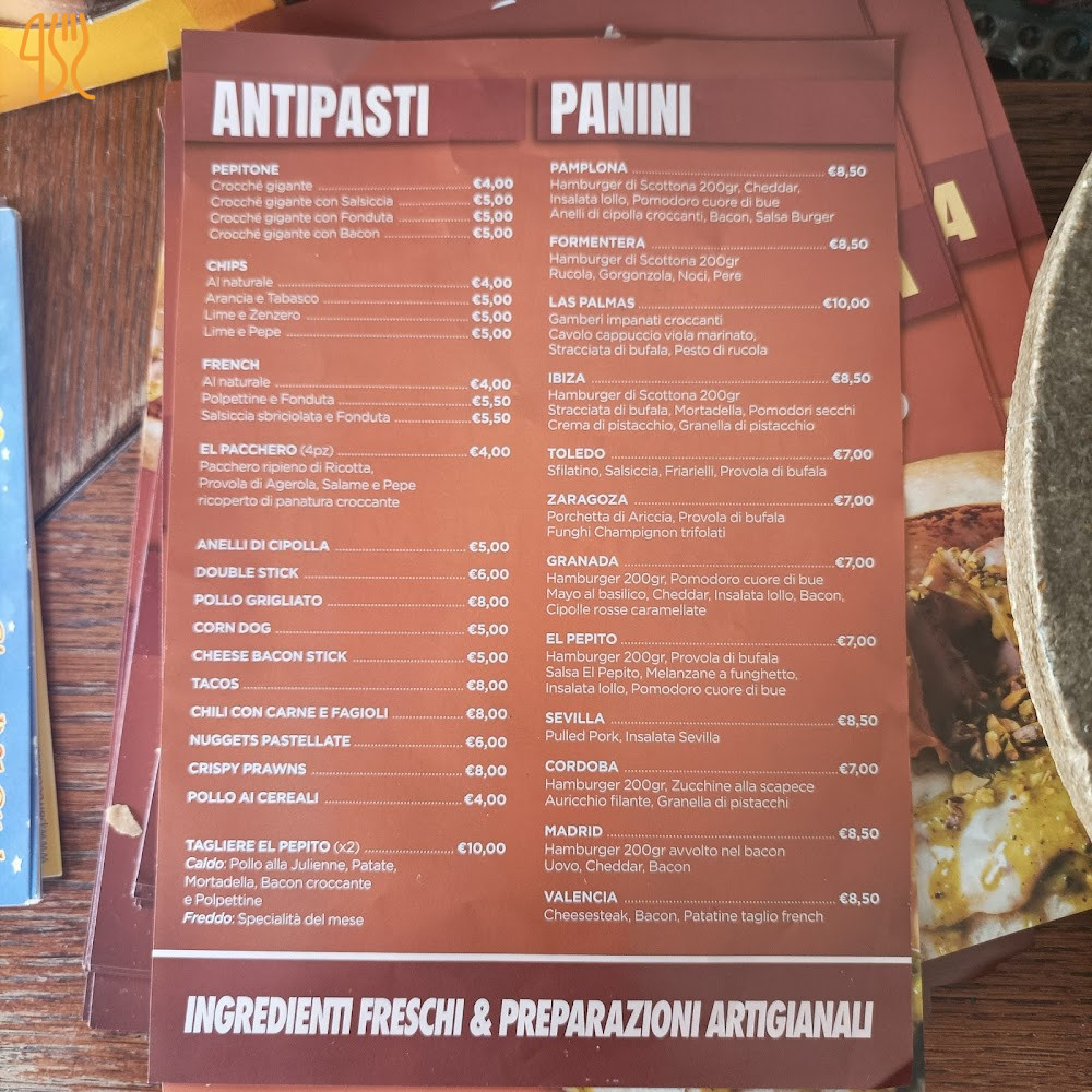 El Pepito Speisekarte