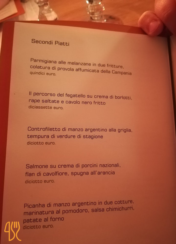 Fammilume Mangiare E Bere Speisekarte