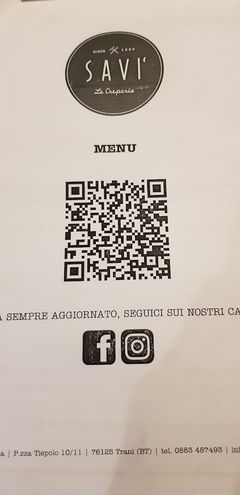 Saví La Creperia (trani) Speisekarte