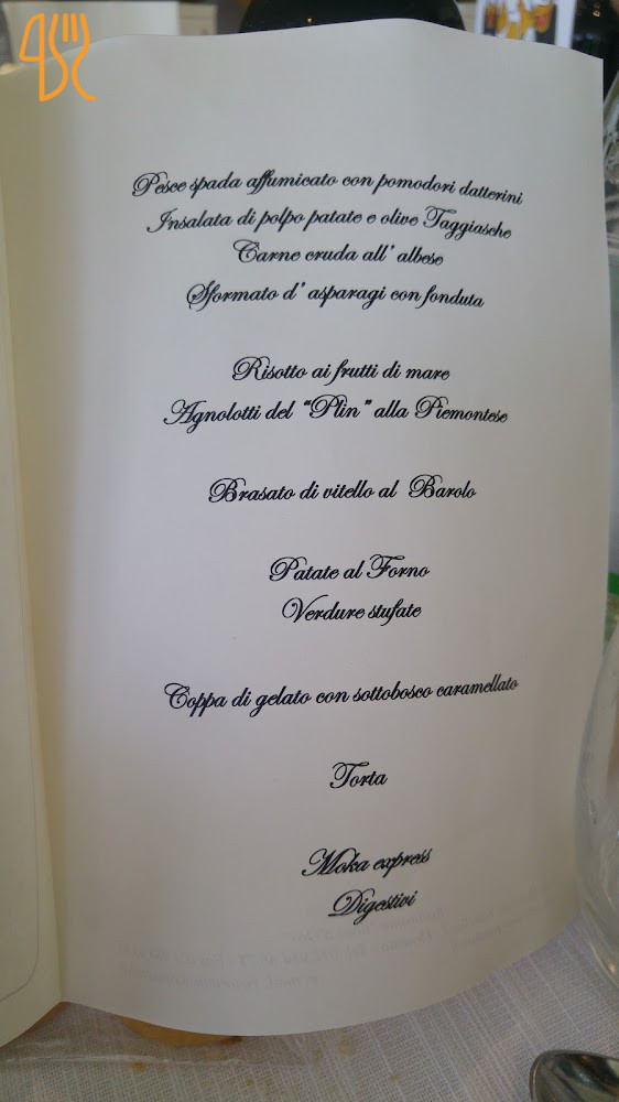 Rosa D'oro Speisekarte