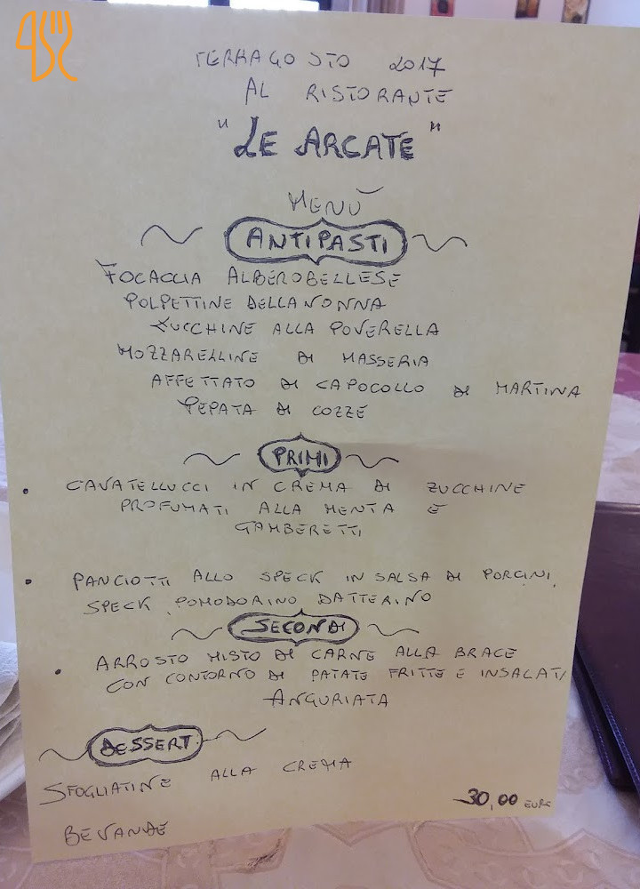 Le Arcate Di Fedele Palmisani Speisekarte