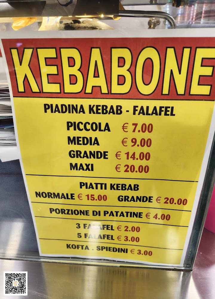 Kebabone Speisekarte
