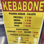 Kebabone Speisekarte