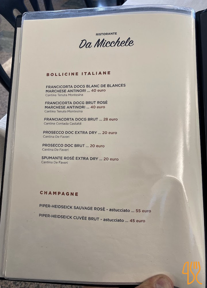 Da Micchele Speisekarte