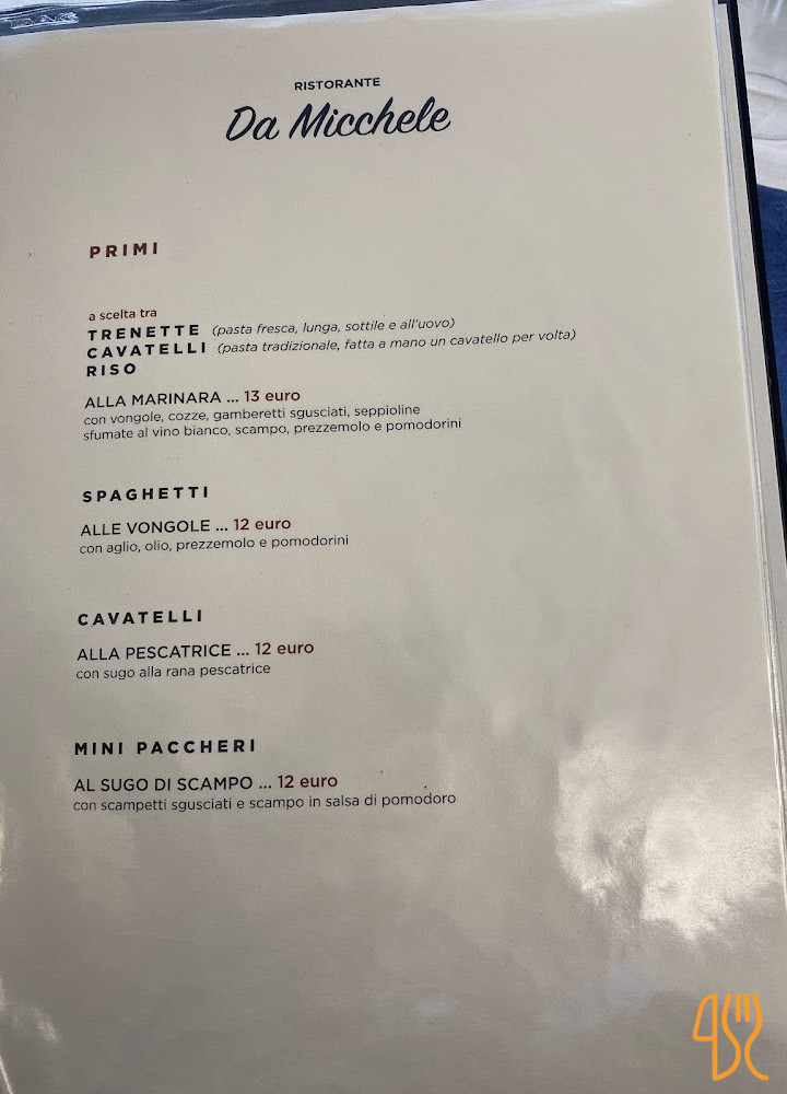 Da Micchele Speisekarte